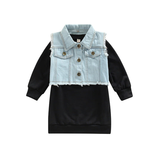 Infant Dress + Waistcoat, Long Sleeve Set - Puritific