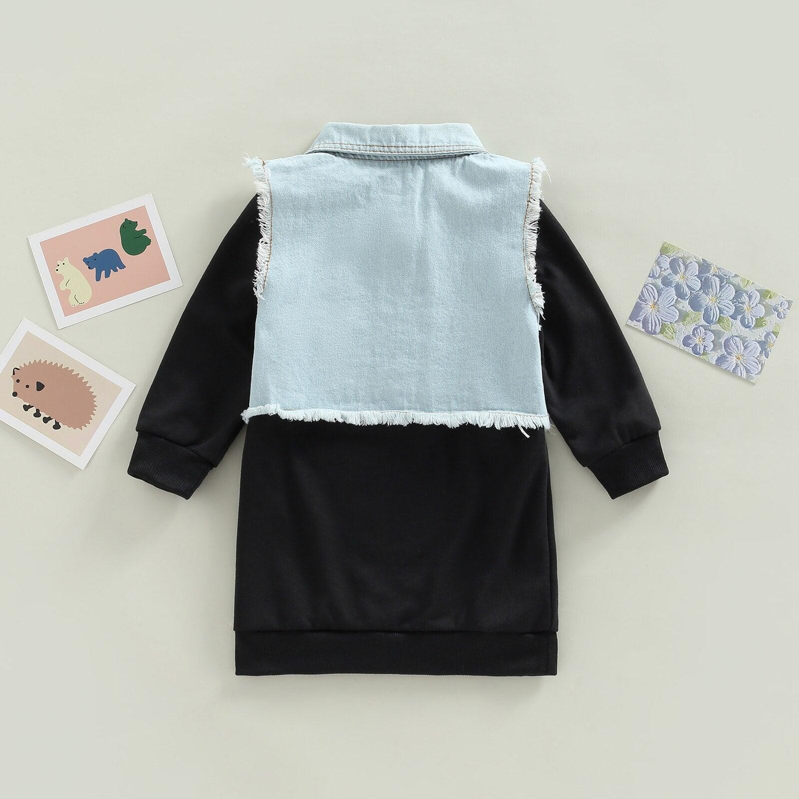 Infant Dress + Waistcoat, Long Sleeve Set - Puritific