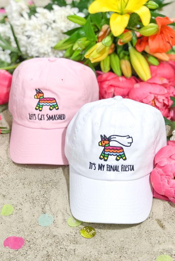 It's My Final Fiesta | Let's Get Smashed - Embroidered Bachelorette Party Dad Hats - Puritific