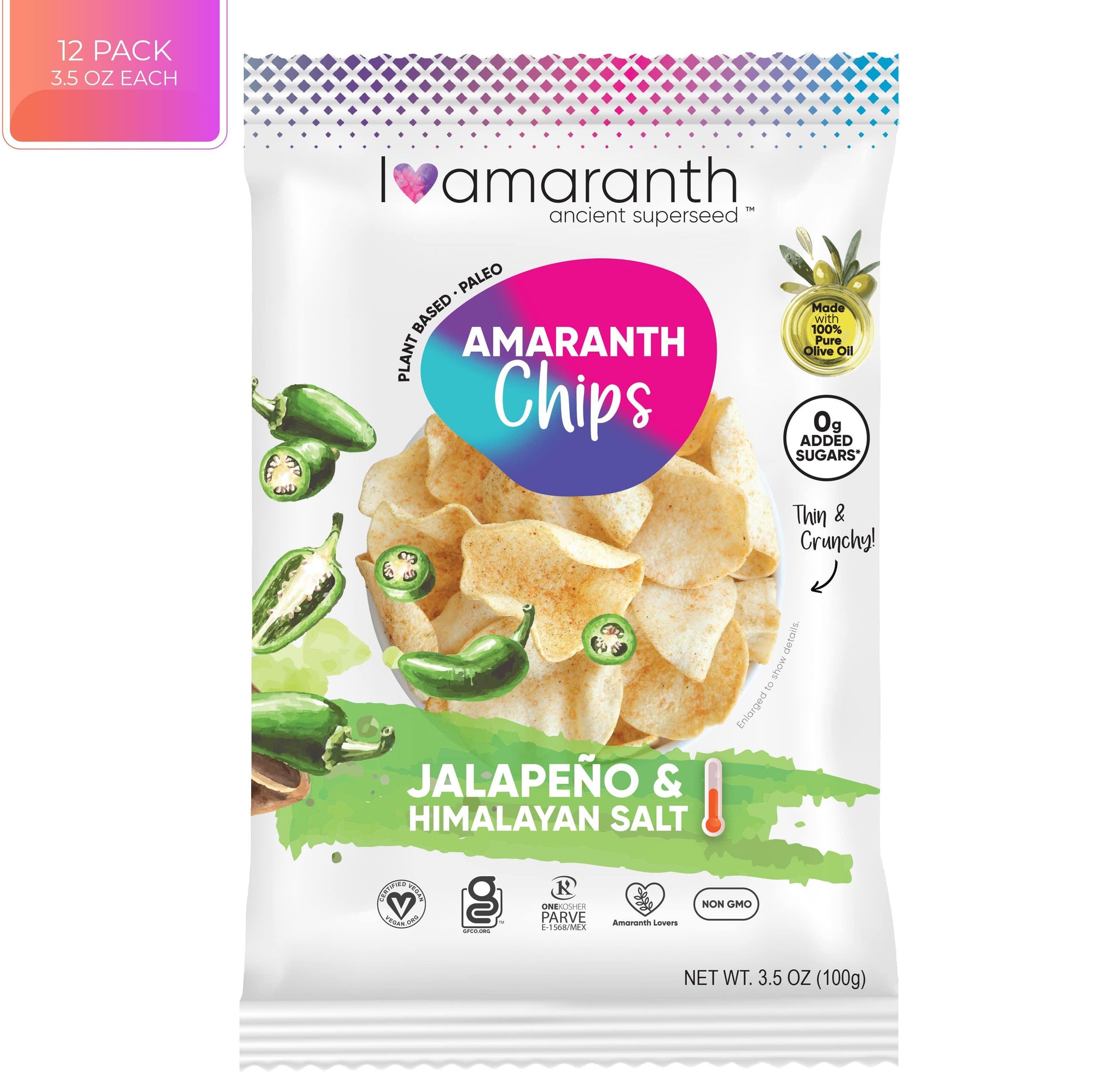 Jalapeño & Himalayan Salt Chips (12-pack/3.5 oz each) - Puritific