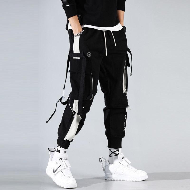 Joggers Men Ribbons Cargo Pants - Puritific