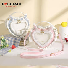 Kawaii Bunny Ears Heart Shape Bag - Puritific