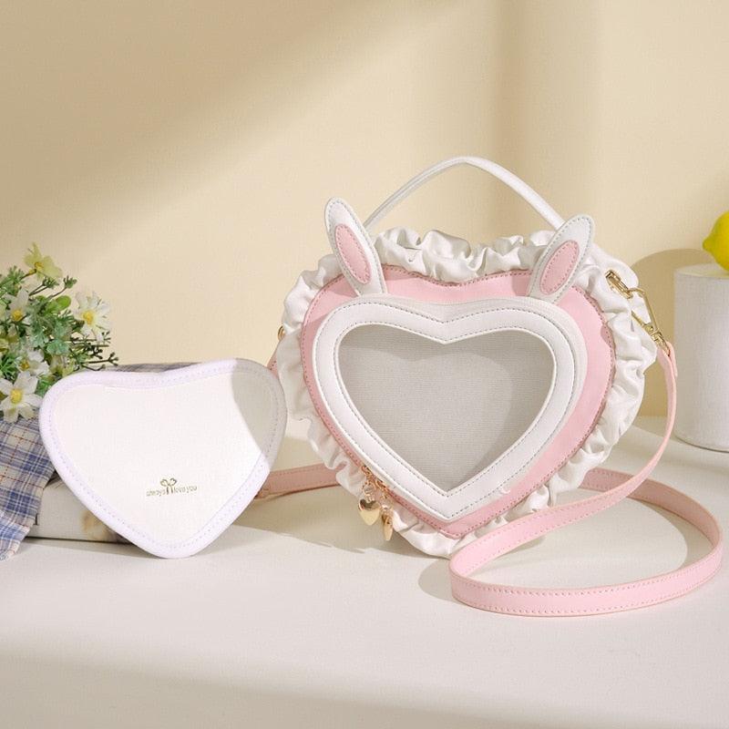 Kawaii Bunny Ears Heart Shape Bag - Puritific