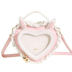 Kawaii Bunny Ears Heart Shape Bag - Puritific