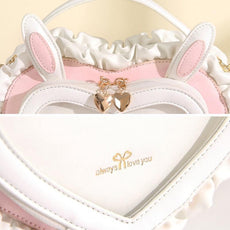 Kawaii Bunny Ears Heart Shape Bag - Puritific