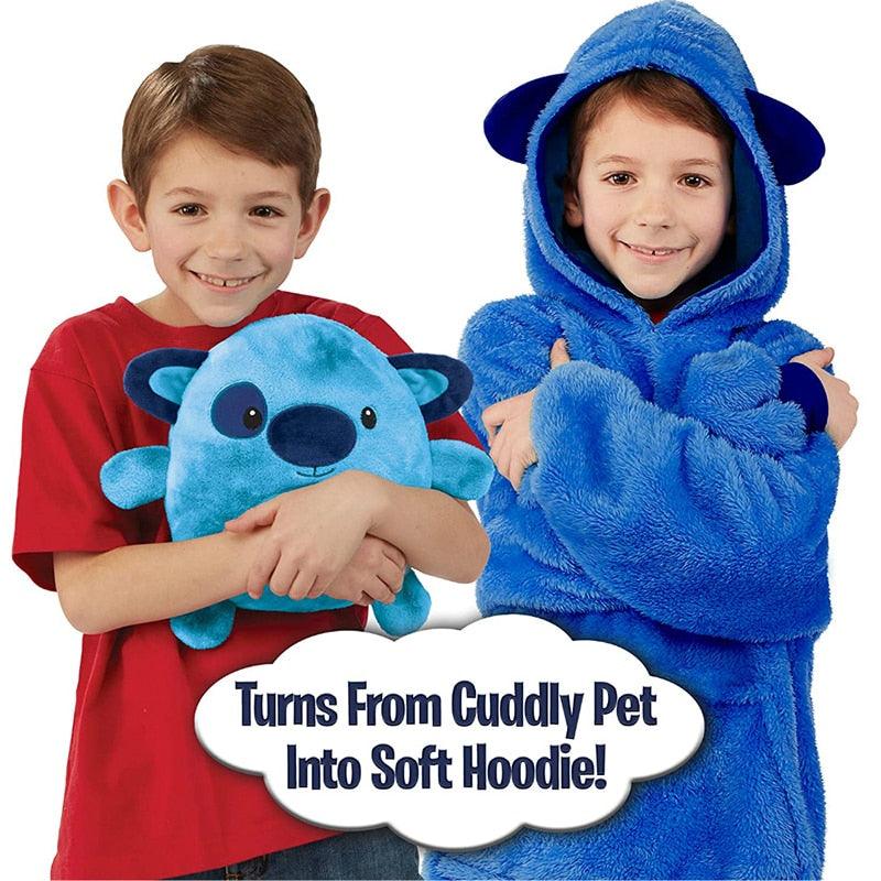 Kids Pets Blanket Hoodie Soft Plush - Puritific