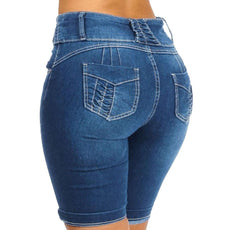 Knee Length Stretch Short Jeans - Puritific