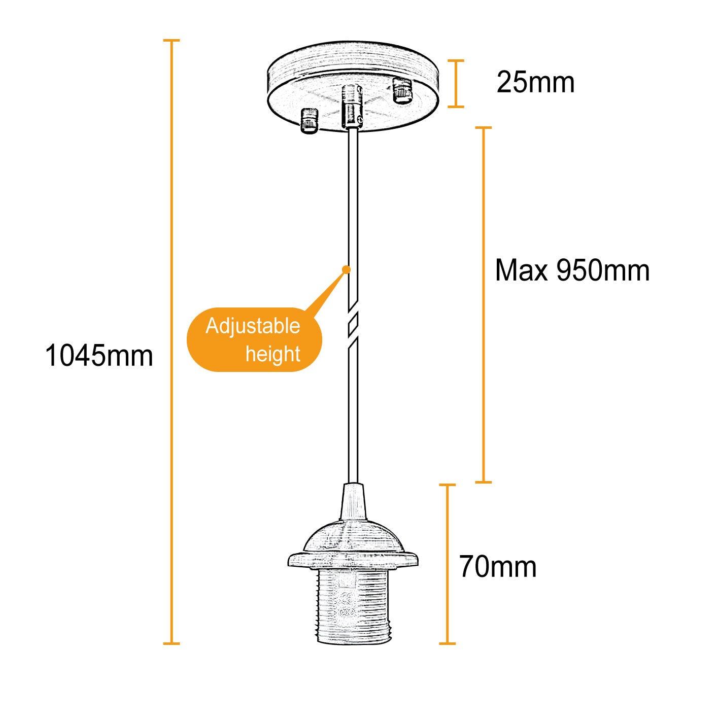 LEDSone Industrial Ratio Green Brass E27 PVC Ceiling Rose Pendant Light~3382-1