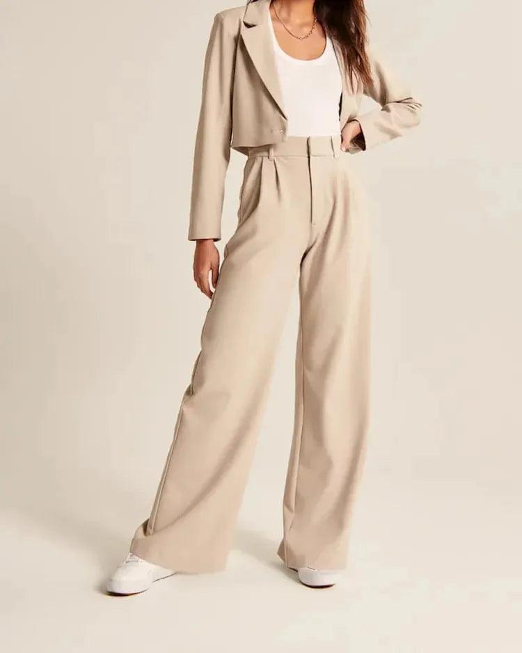 Light Wide-Leg Tailored Pants - Puritific