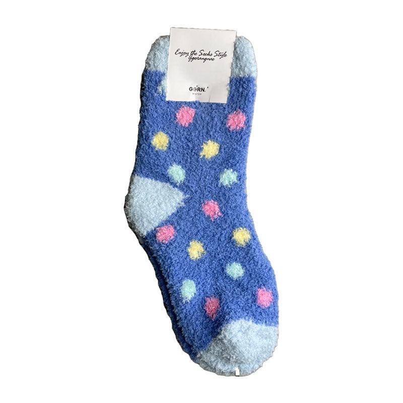 Long Dotted Fluffy Socks-2