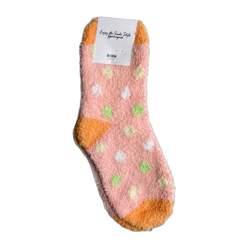 Long Dotted Fluffy Socks-3