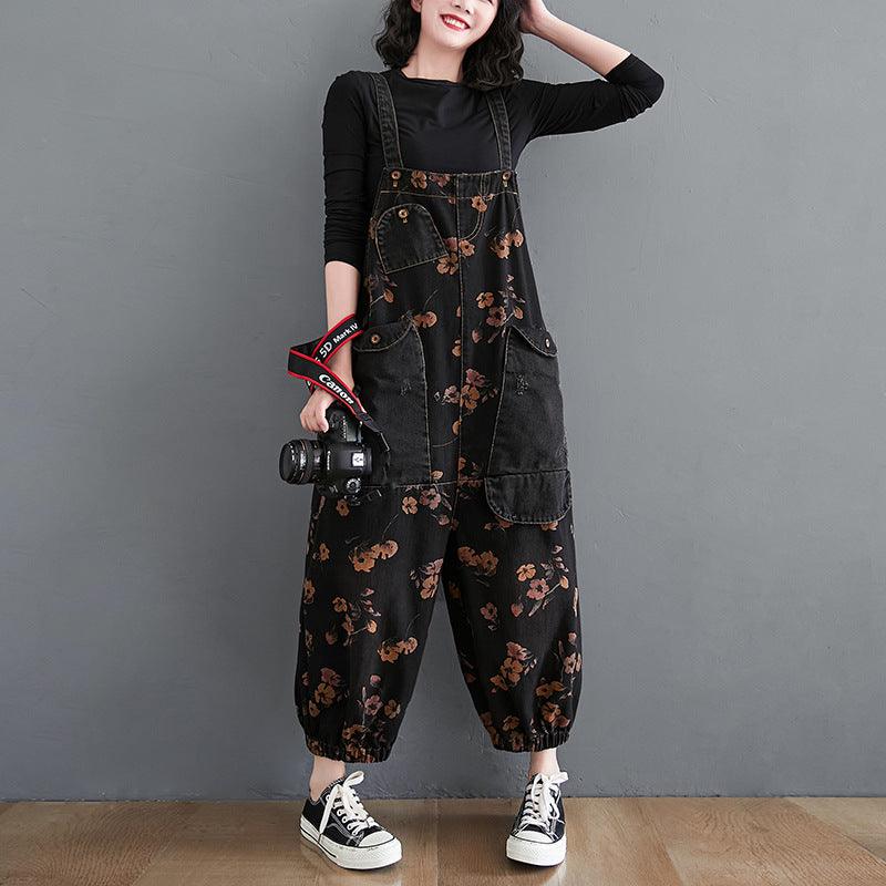 Loose Jeans Black Jumpsuit Romper - Puritific