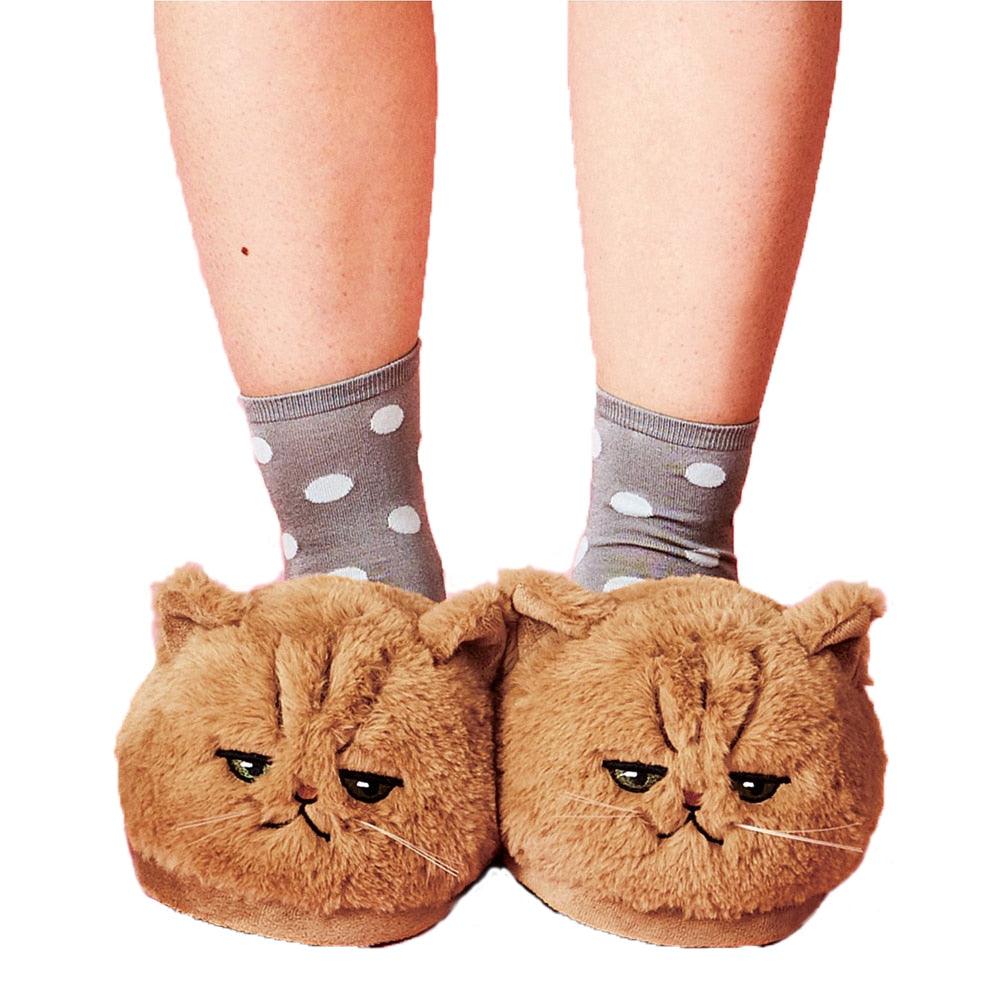 Lovely Plush Kitten Soft Slippers - Puritific