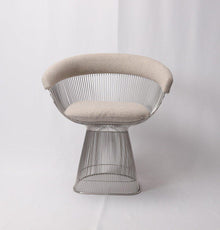 Lovise Wire Dining Chair - Stainless Steel Frame & Light Grey Wool/Cashmere-0