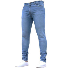 Men's Pants Retro Washing Zipper Stretch Jeans - Puritific