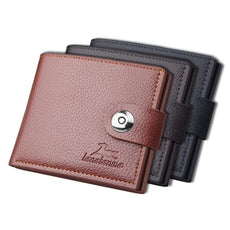 Men's Retro Woven Pattern Leather Wallet - Puritific