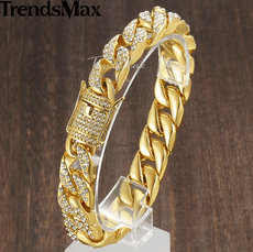 Miami Curb Cuban Chain Bracelet For Men Gold - Puritific