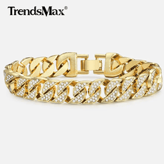 Miami Curb Cuban Chain Bracelet For Men Gold - Puritific