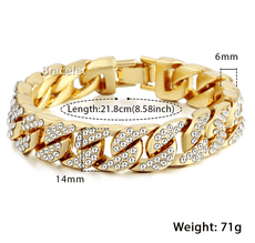 Miami Curb Cuban Chain Bracelet For Men Gold - Puritific