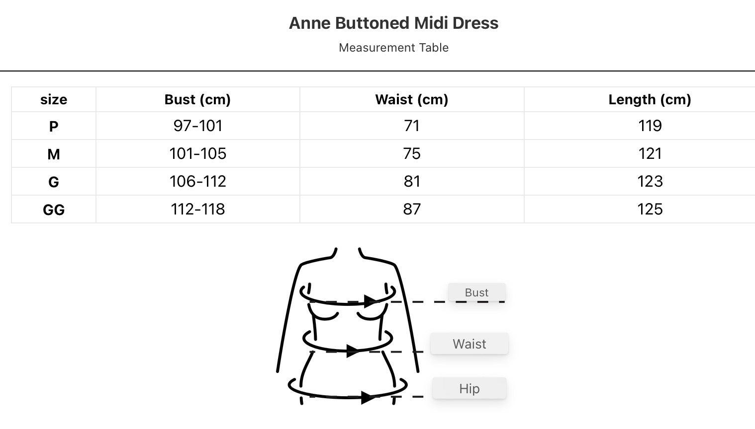 Midi Dress with Buttons Anne - Puritific