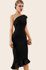 Midnight In London Off Shoulder Bodycon Dress - Puritific