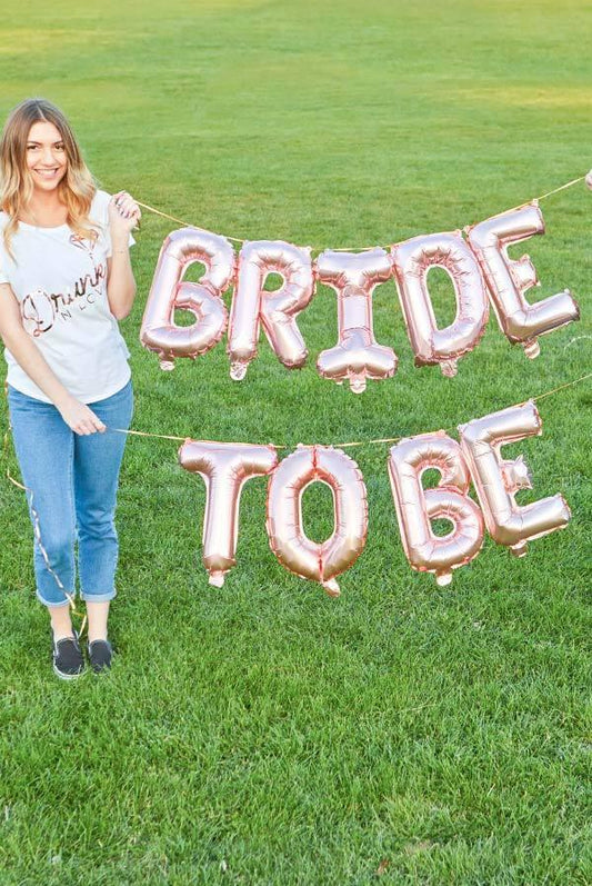 Miss to Mrs Rose Gold 16" Balloon Banner | Multiple phrases! - Puritific