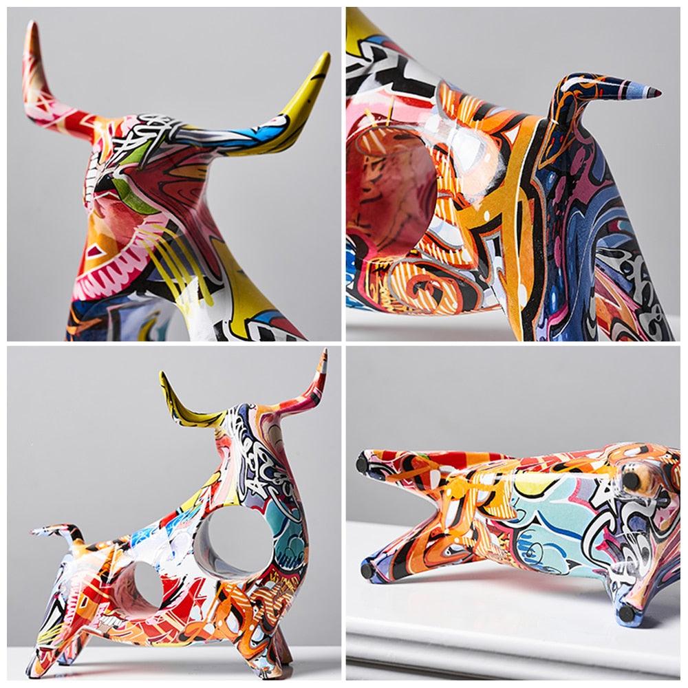 Modern Art Graffiti Cow Figurines - Puritific