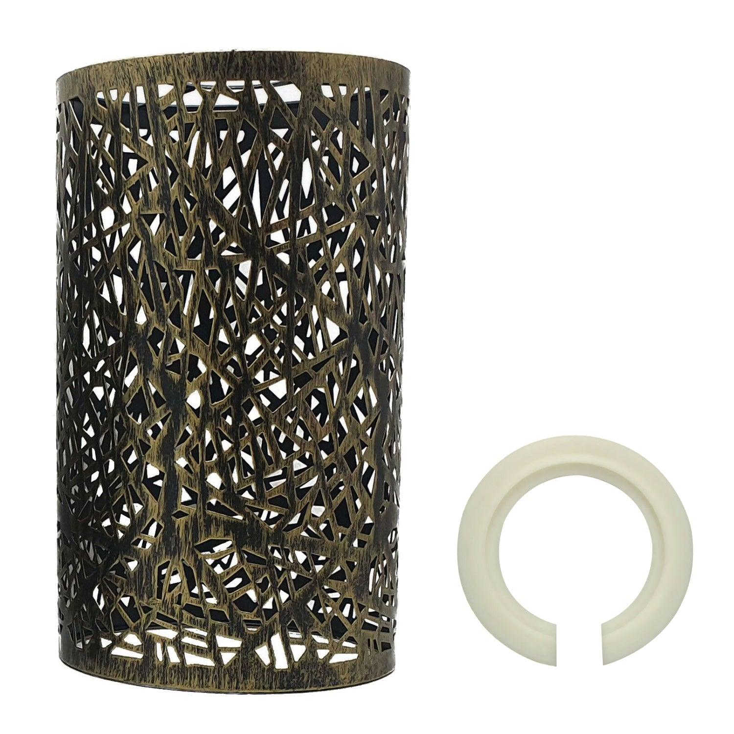 Modern Drum Lampshade Brushed Brass Colour Retro Style~2447-0