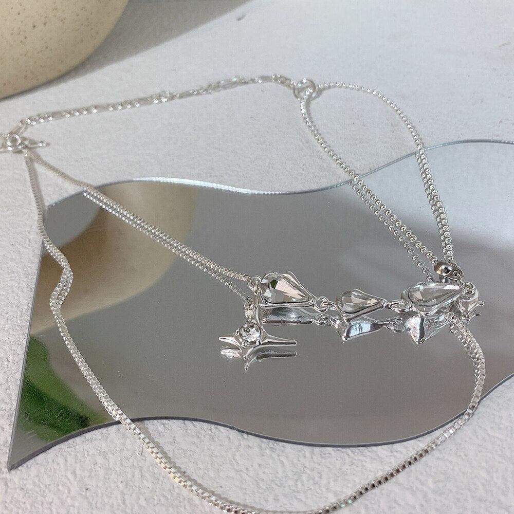 Multilayer Water Drop Crystal Necklace - Puritific