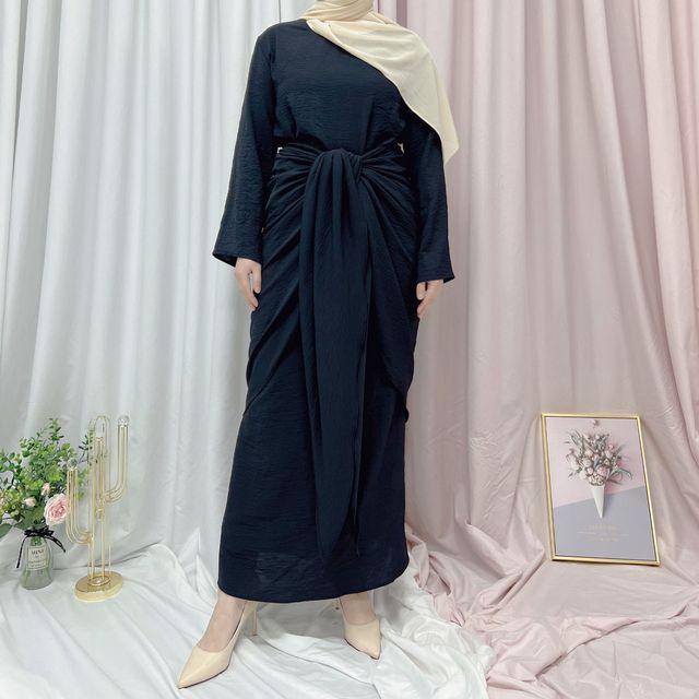 Musulmane Abaya Elegant Satin Dress - Puritific