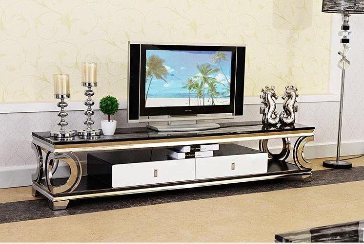 Natural marble Stainless steel TV Stand - Puritific