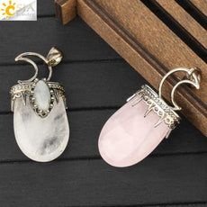 Natural Stone Crystal Antique Pendant Necklace - Puritific