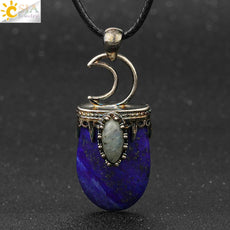 Natural Stone Crystal Antique Pendant Necklace - Puritific