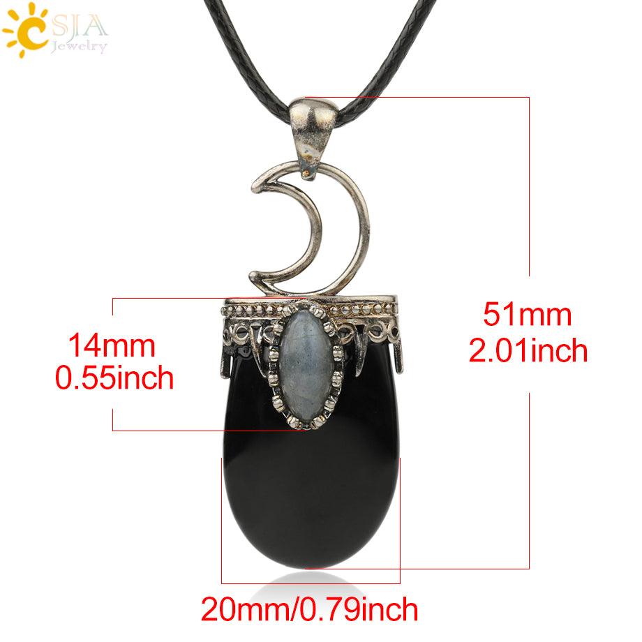 Natural Stone Crystal Antique Pendant Necklace - Puritific