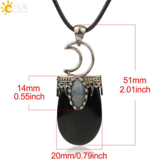 Natural Stone Crystal Antique Pendant Necklace - Puritific