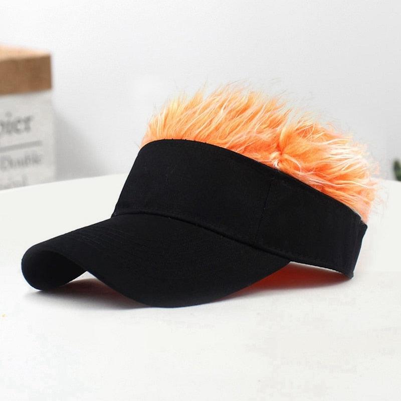 Novelty Baseball Cap Fake Hair Visor - Puritific