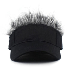 Novelty Baseball Cap Fake Hair Visor - Puritific