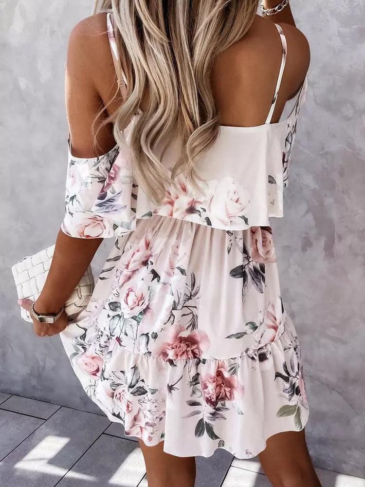 Off Shoulder Floral Mini Dress - Puritific