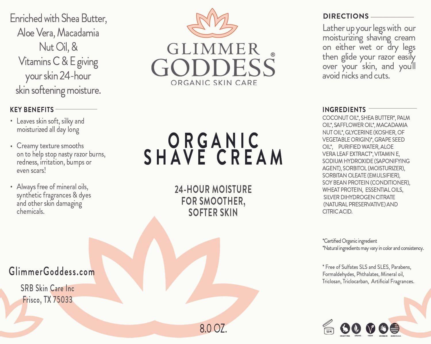 Organic Shave Cream w/Aloe, Coconut Oil & Shea Butter - Puritific