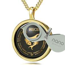 Pisces Necklaces for Lovers of the Zodiac 24k Gold Inscribed - Puritific