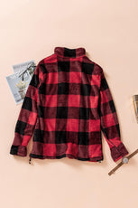 Plaid Print 1/4 Collar Sweatshirt - Puritific