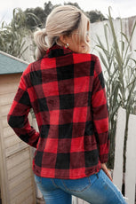 Plaid Print 1/4 Collar Sweatshirt - Puritific