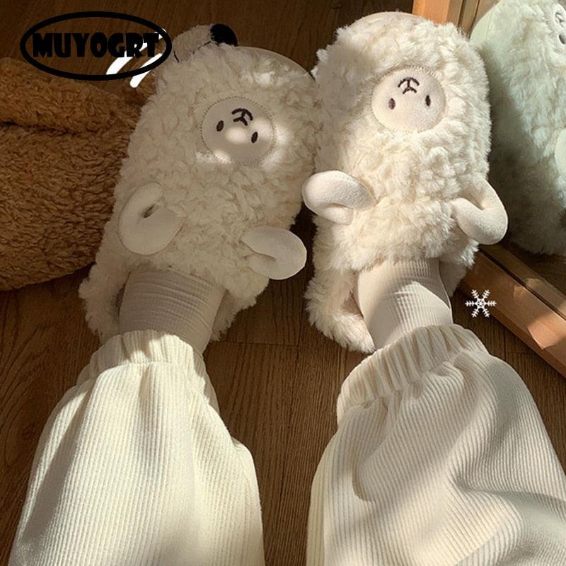 Plush Bedroom Cotton Fluffy Slippers - Puritific