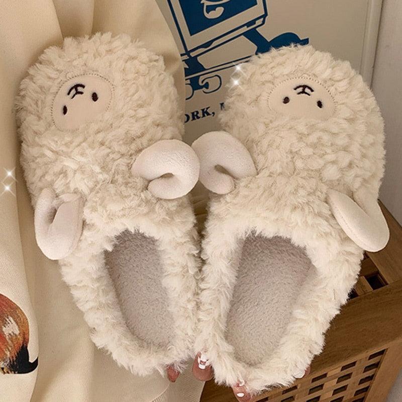 Plush Bedroom Cotton Fluffy Slippers - Puritific