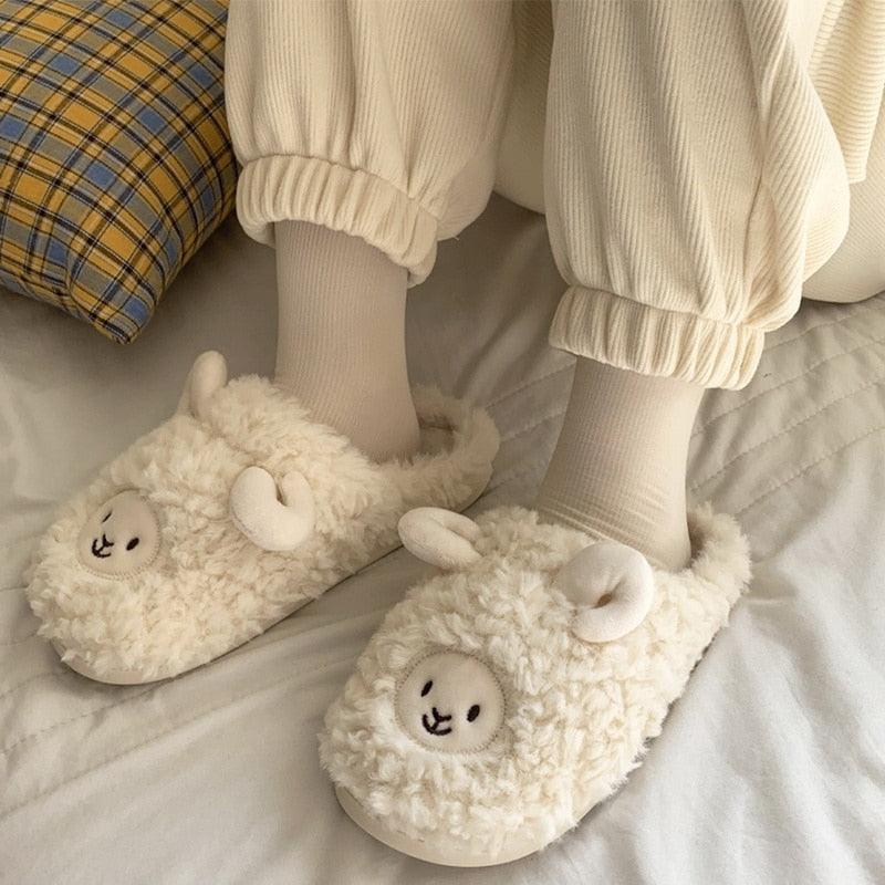 Plush Bedroom Cotton Fluffy Slippers - Puritific