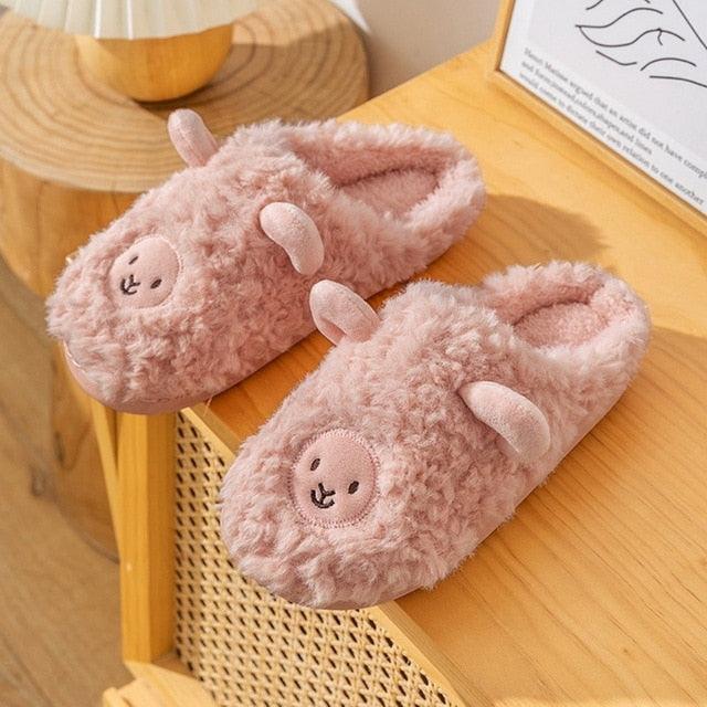 Plush Bedroom Cotton Fluffy Slippers - Puritific