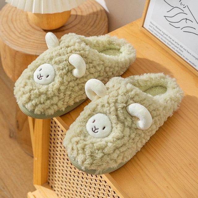 Plush Bedroom Cotton Fluffy Slippers - Puritific