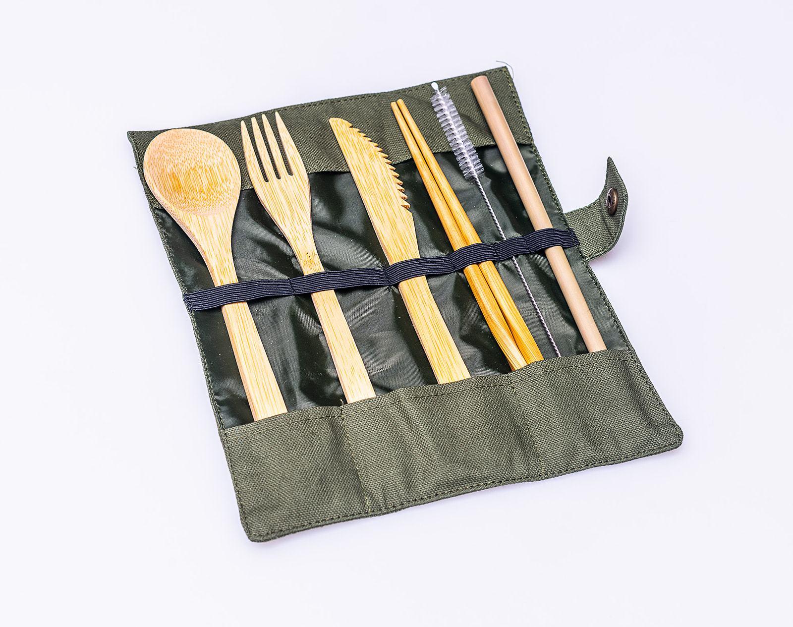 Portable Bamboo STRW Cutlery Set - Puritific