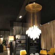 Postmodern light luxury project living room private house villa duplex building creative personality marble chandelier - Puritific