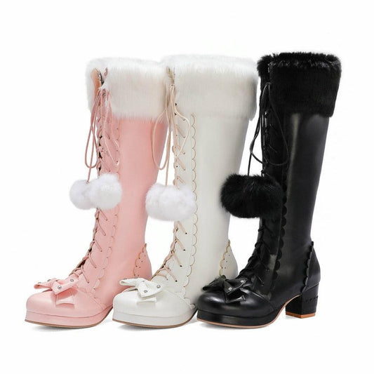 Princess Bowtie High Boots - Puritific